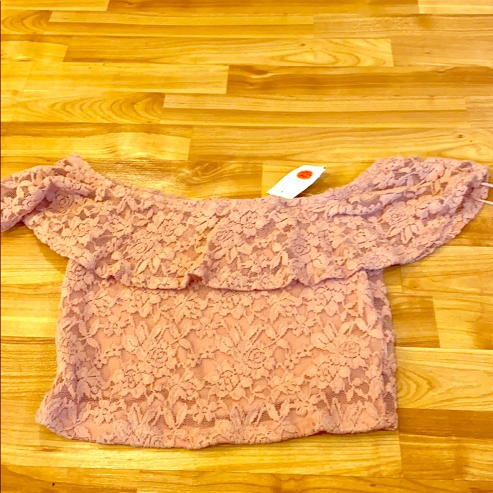 Lace off the shoulder crop top